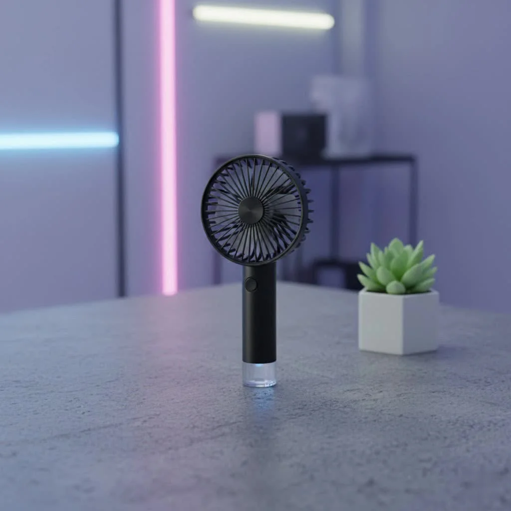 Geek Aire handheld fan providing a refreshing breeze