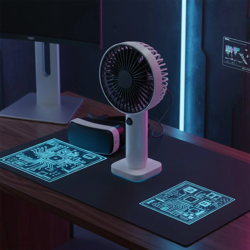 VersionTECH Mini Handheld Fan in white