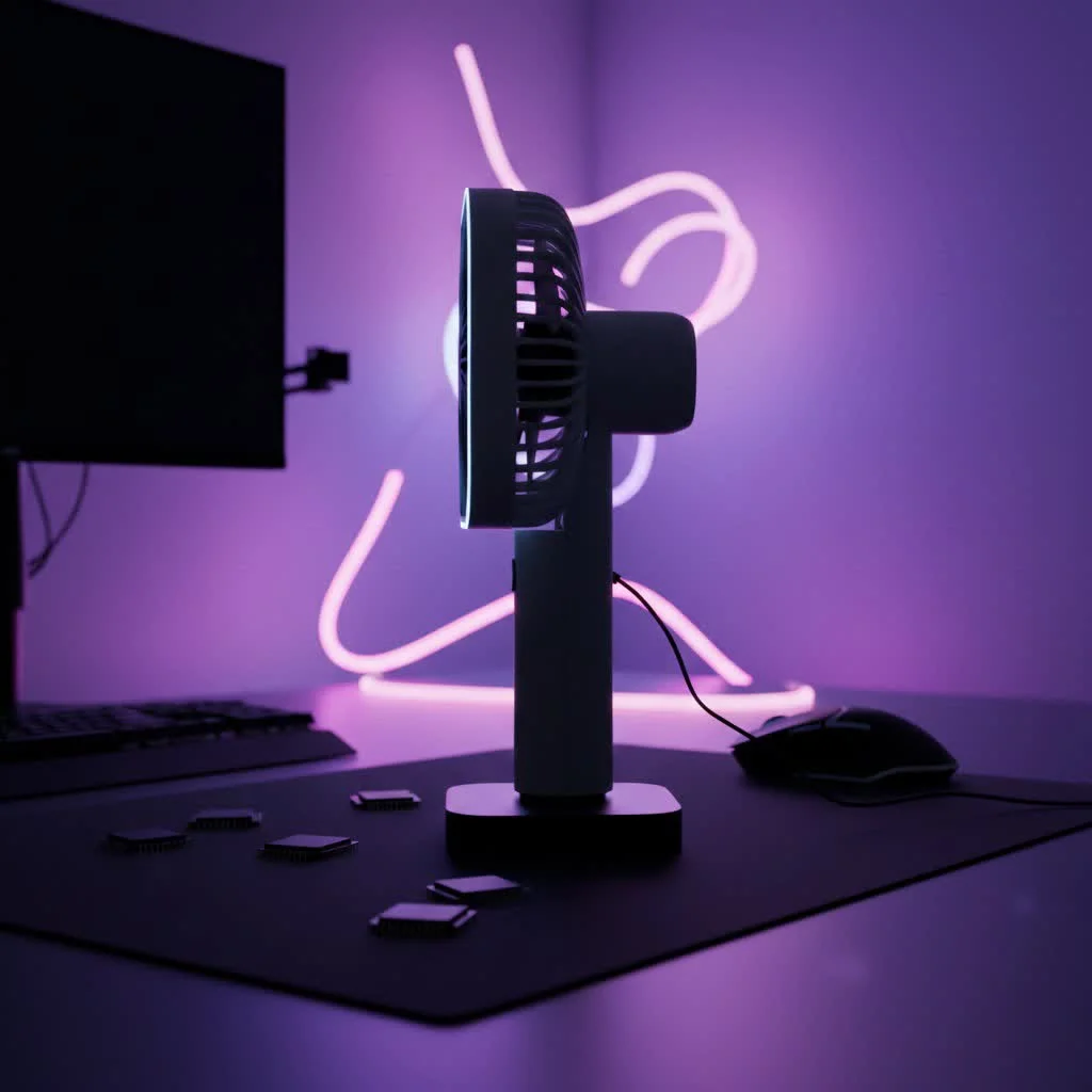 Bladeless handheld fan providing a cool breeze