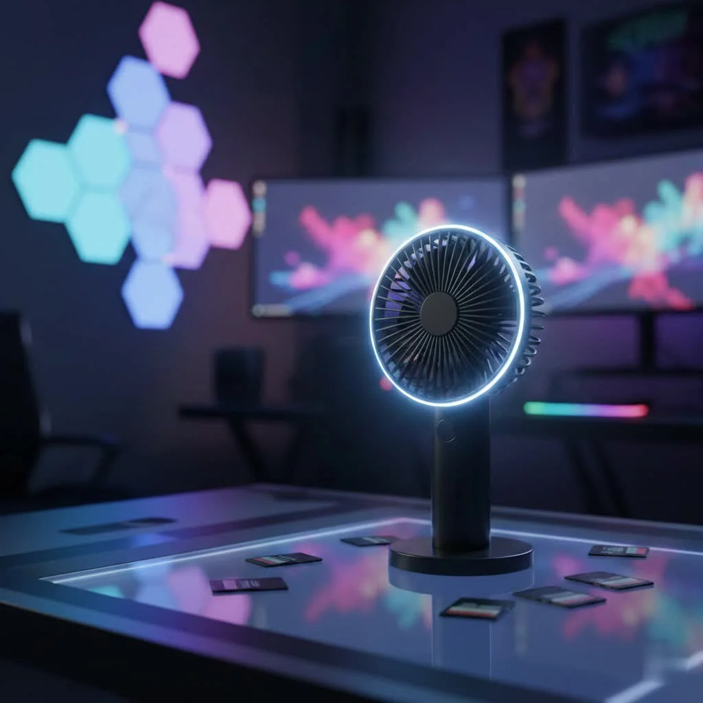 Muji handheld fan with a sleek, minimalist design