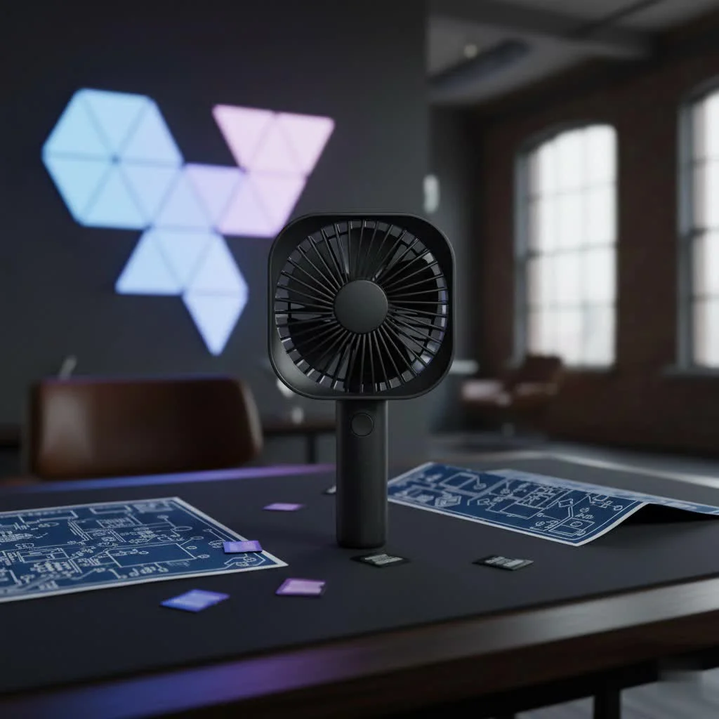 O2COOL Deluxe Handheld Misting Fan in blue